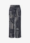 HIGH-WAISTED PATTERNED CULOTTES - Pantalon classique - darkest blue