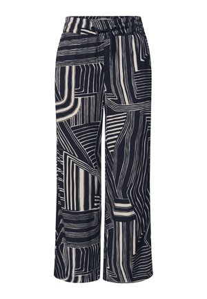 Street One, HIGH WAIST CULOTTE MIT MUSTER - Pantalon classique - darkest blue