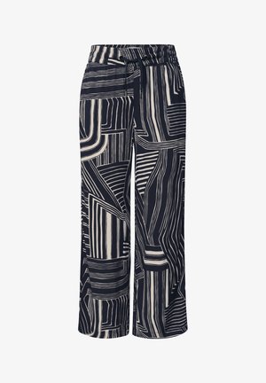 Street One, HIGH-WAISTED PATTERNED CULOTTES - Pantalones - darkest blue