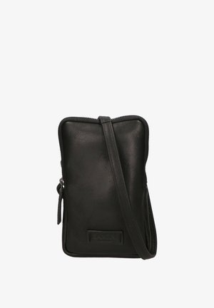 Borsa a tracolla nera in pelle con chiusura con zip, forma rettangolare e tracolla staccabile. Presenta un accento con logo sulla parte anteriore.