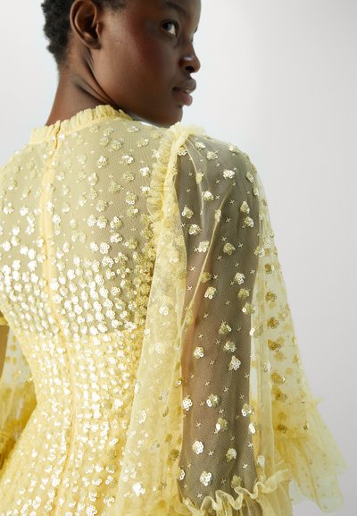 Needle & Thread RAINDROP SHORT SLEEVE ANKLE GOWN - Cocktailjurk - lemon