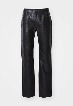 WORKER  - Leather trousers - black
