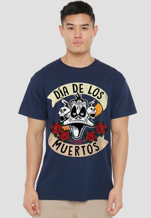 Cotton Soul, LOONEY TUNES DIA DE LOS MUERTOS DAFFY DUCK SKULLS HALLOWEEN - Print T-shirt - dark blue