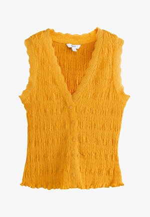 Next, REGULAR FIT - SLEEVELESS V-NECK TEXTURED WAISTCOAT . - Vest - ochre yellow