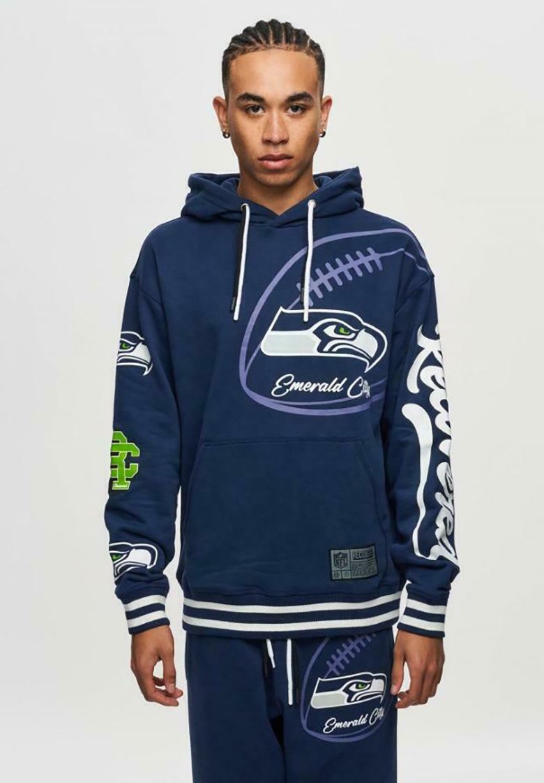 Recovered Hoody Chrome Seattle Seahawks Washed - Sweat à Capuche Logo NFL