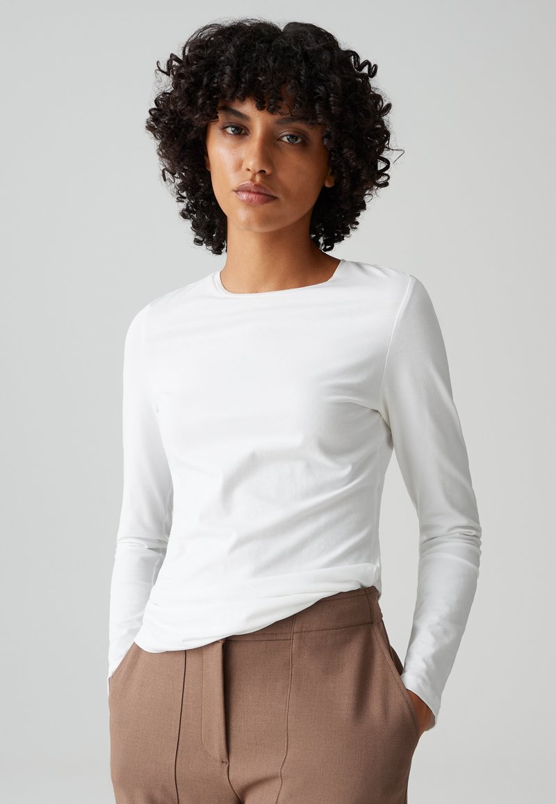 OPUS SLIM FIT BASIC - Longsleeve - white