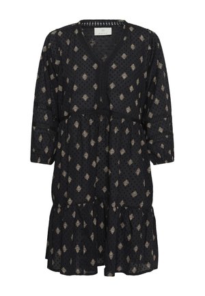 Kaffe, KAWILA DRESS - Freizeitkleid - black gray vintage baroque