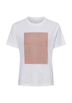 Print T-shirt - weiß mehrfarbig