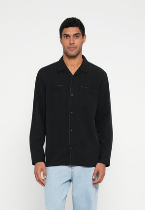 GLOSSY CAMP COLLAR EASY SHIRT - Ing - black