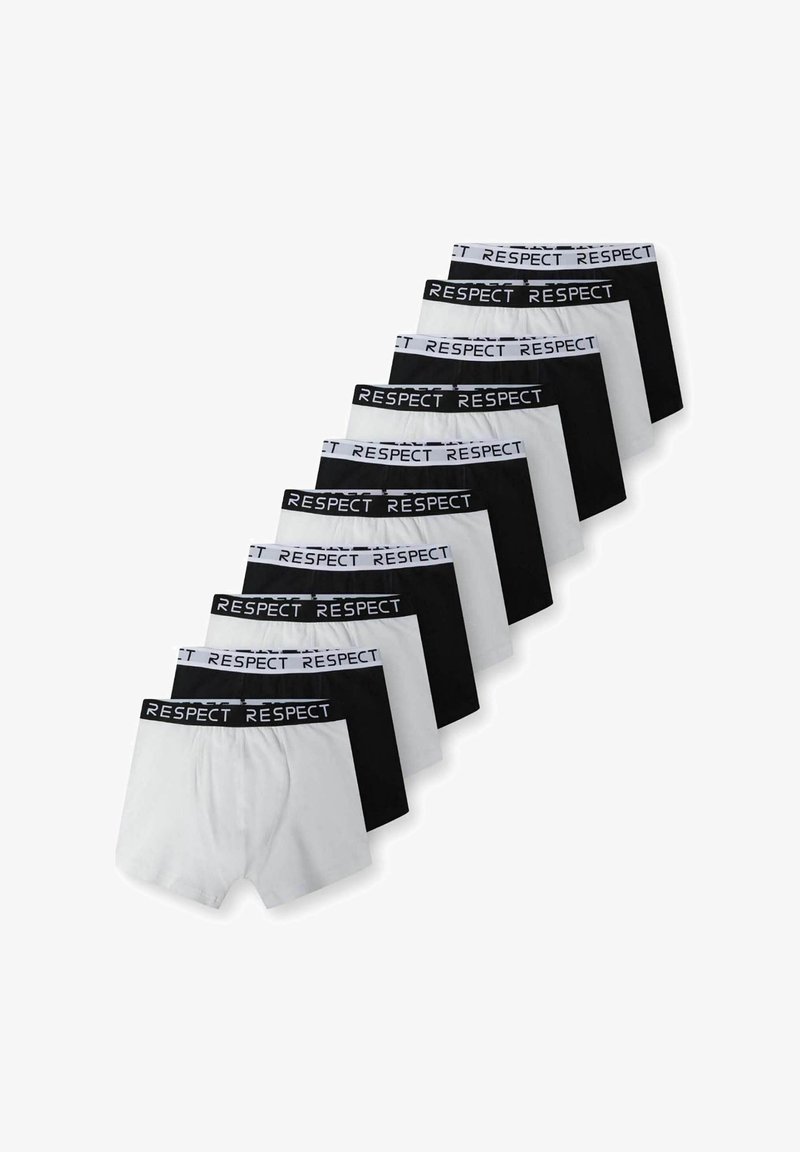 Zestaw 12 par bokserek w kolorze czarnym i białym. Elastyczny pasek w talii z napisem "RESPECT" w kontrastowych kolorach. Miękka tkanina, dopasowany krój.