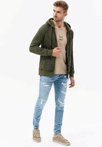 Ombre Mikina na zip - olive green