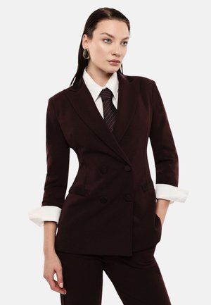 Imperial, BLAZER DOPPIOPETTO CON MANICHE TRE QUARTI - Blazer - plum noir