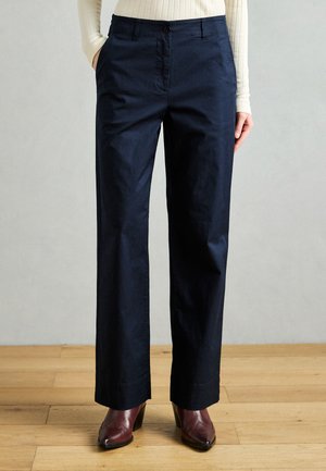 PANTS WIDE LEG MEDIUM WAIST, FULL LENGTH - Nohavice - thunder blue
