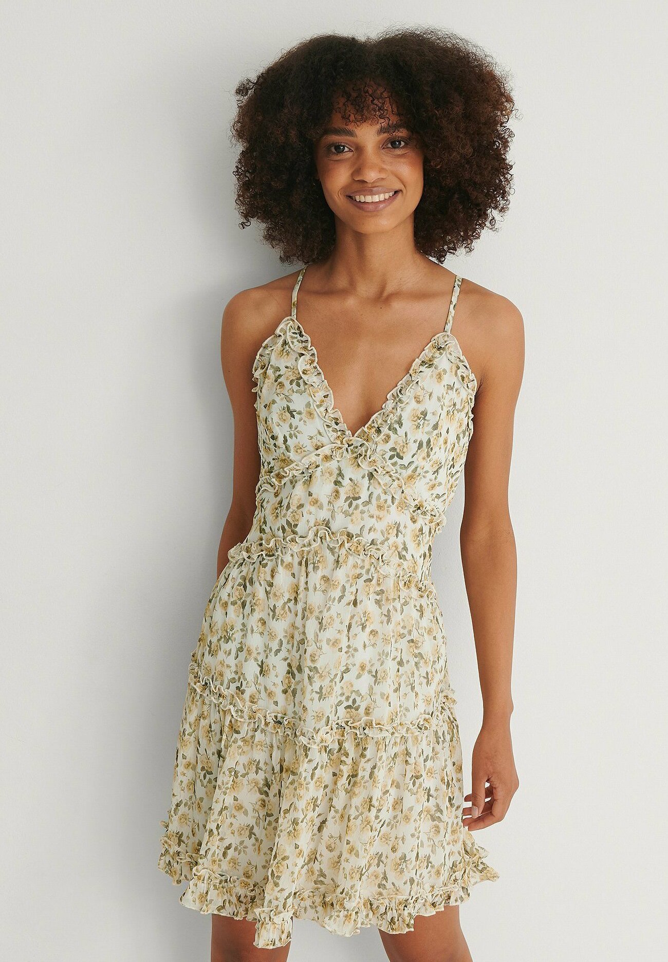 NA-KD Freizeitkleid - yellow with flower print/gelb - Zalando.de