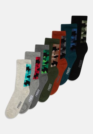 7 PACK - Nogavice - black/mottled grey/dark green