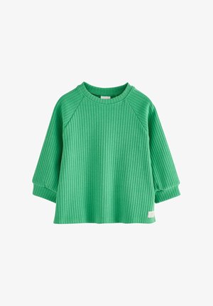 Next, REGULAR FIT - LONG SLEEVE RIBBED RAGLAN TOP - Langærmet T-shirt - green