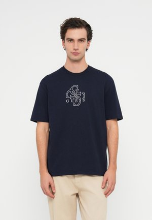 BASIC QUATTRO TEE - Nyomott mintás póló - smart blue