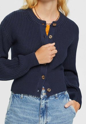 Cardigan - mottled dark blue