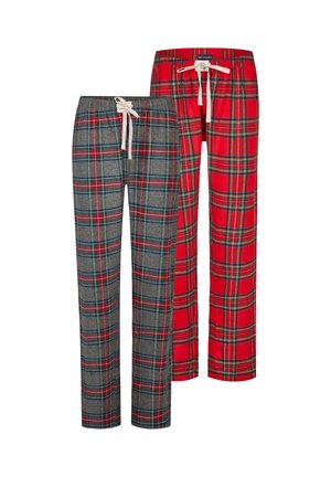 CHRISTMAS 2-PACK - Bas de pyjama - rot/anthra kariert