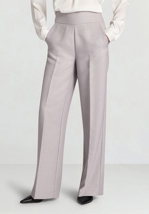 PALAZZO GESSATO EFFETTO LAMINATO - Pantalon classique - var argento