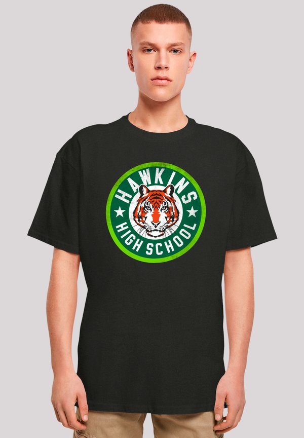 STRANGER THINGS HAWKINS TIGER CIRCLE NETFLIX TV SERIES - T-Shirt print - schwarz
