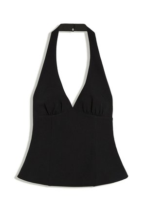 Bershka, STRUCTURED - HALTER TOP - Top - black