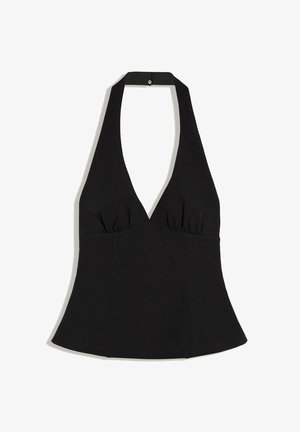 Bershka, STRUCTURED - HALTER TOP - Top - black