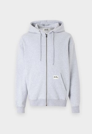 PATCH ZIP HOOD UNISEX - Vetoketjullinen college - grey heather