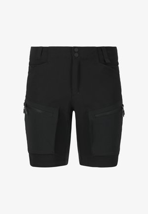 Sorte shorts med en tætsiddende pasform, lavet af slidstærkt stof. Har to frontlommer og to sidelommer med lynlås.