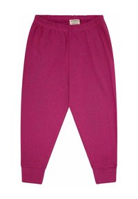 Pantaloni jogger fucsia realizzati in un tessuto morbido, con vita elasticizzata, polsini affusolati e senza motivi o accenti visibili.