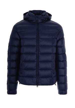 Jūras spēku puffer jaka ar quilted dizainu, ar rāvējslēdzēju un pogu aizdari, regulējamu kapuci un elastīgām piedurknēm. Izgatavota no spīdīgas, vieglas auduma.