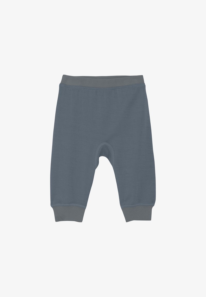 Grijze katoenen shorts met geribde tailleband en boorden, met een relaxte pasvorm en zonder versieringen. Glad oppervlak overal.
