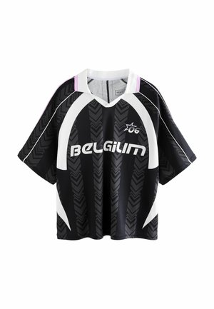 RETRO FOOTBALL - Polokošeľa - black white
