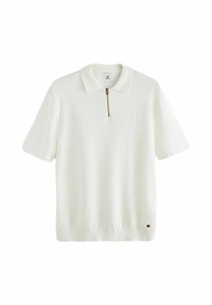 Next SHORT SLEEVE BUBBLE ZIP -REGULAR FIT - Polo marškinėliai - white