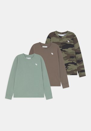 ZALANDO BASIC MALE 3 PACK - Maglietta a manica lunga - anthracite/winetasting/majcilia blue