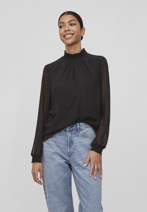 VIDOBBY NECK - Bluse - black