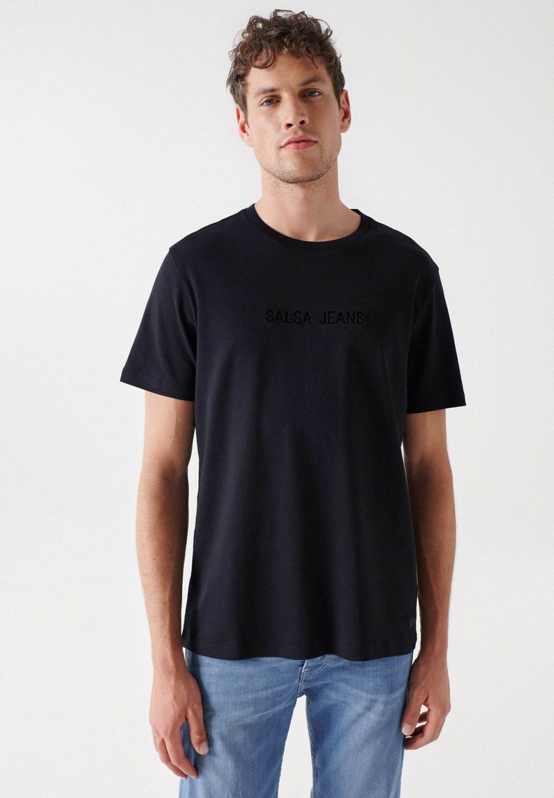 Salsa Jeans Tshirt basic black/zwart Zalando.nl