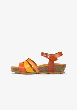 Sandalen met sleehak - orange