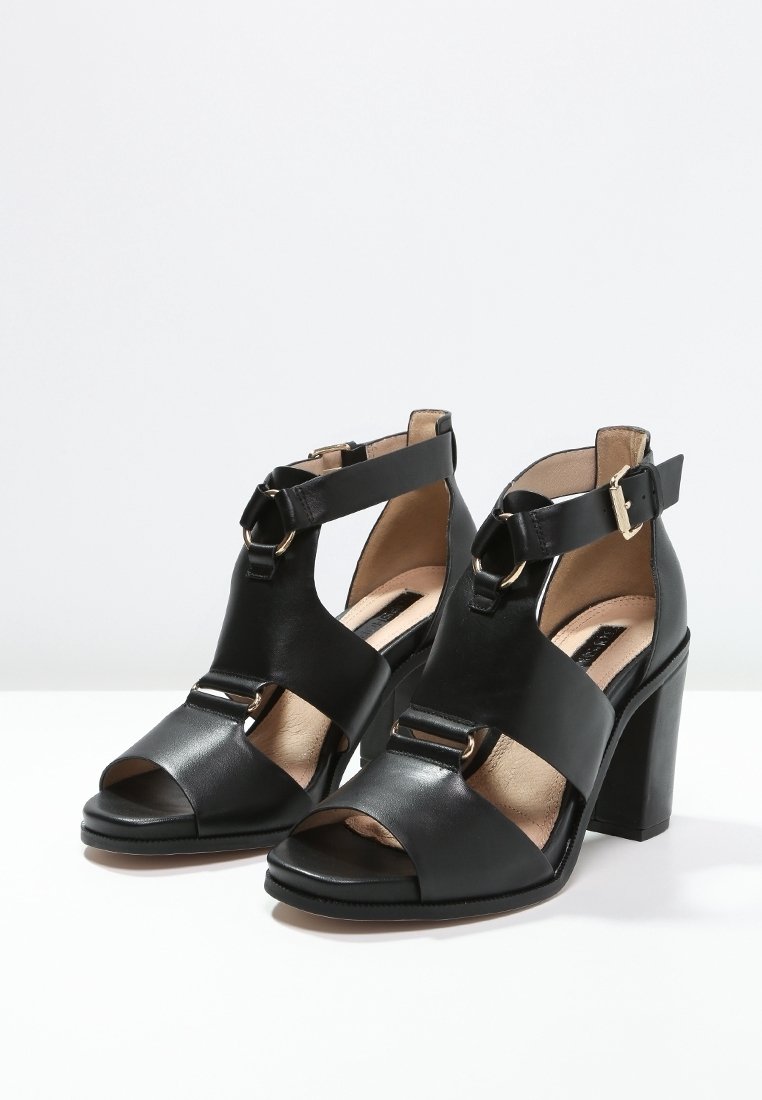 Sandales Topshop Talon Aiguille 11 Cm Noir - Taille 38, Faux Cuir, Semelle Caoutchouc