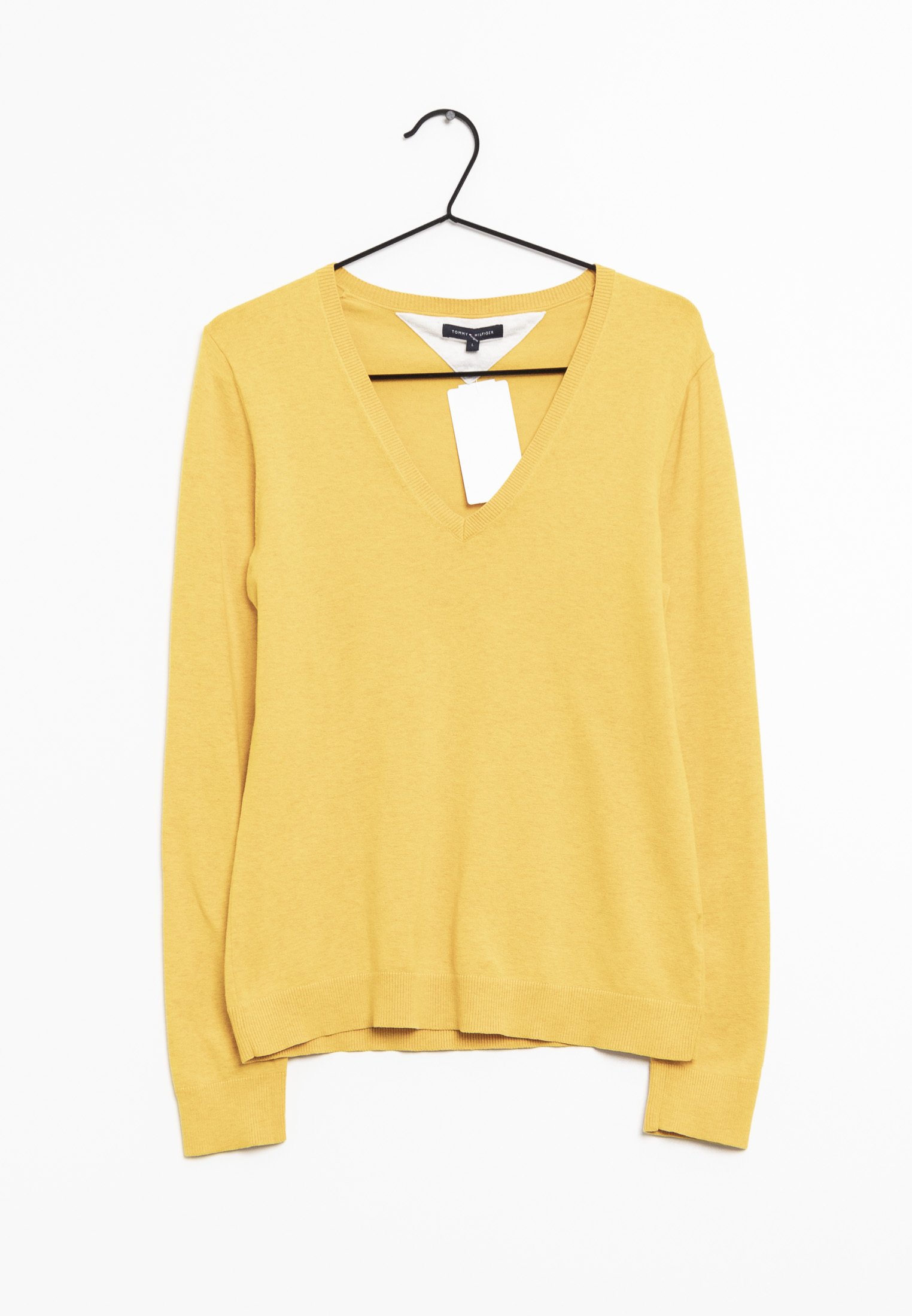 V Neck Sweater Tommy Jeans Yellow Sweater TOMMY HILFIGER Womens V