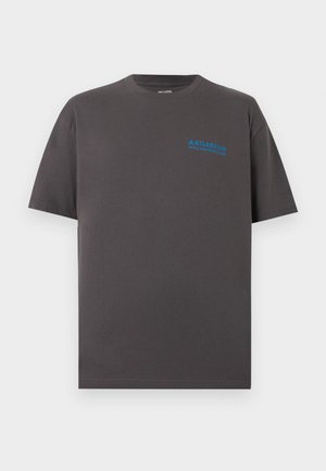 T-shirt en coton gris foncé à manches courtes avec petit logo bleu "Atlassian Williams Racing" sur le haut gauche de la poitrine.