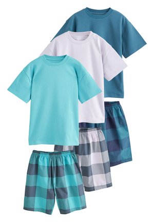 Next, 3 PACK SET - Pyjama - purple teal blue check