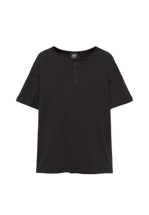 PULL&BEAR, PANADERA BASIC SLIM-FIT SHORT-SLEEVED T-SHIRT - T-shirt basique - black