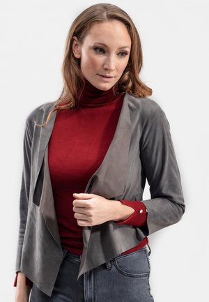NECHARMOISE - Leather jacket - grau