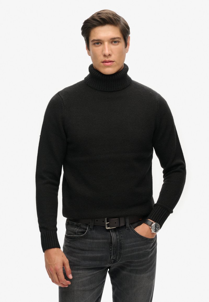 Superdry & Co ROLL NECK - Jersey de punto - black