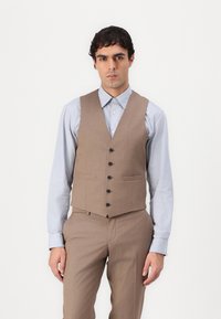 Isaac Dewhirst THE FASHION NOTCH SLIM SUIT - Κοστούμι - dark sand