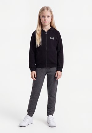 EA7 Emporio Armani, TRAIN CORE GIRL HOODIE  - Zip-up sweatshirt - black/white