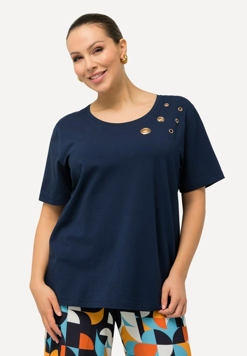 Ulla Popken Triko s potiskem - dark blue