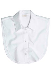 Witte katoenen shirtkraag met een klassiek ontwerp, een spitse kraag, een voorknopsluiting en afgeronde randen.