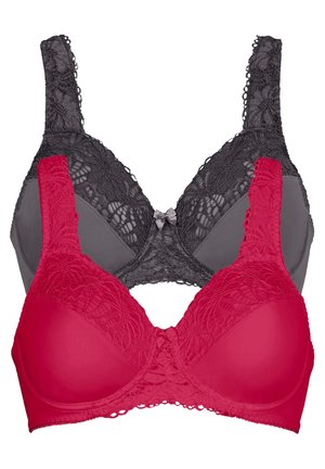 2 PACK - Reggiseno con ferretto - rot/black